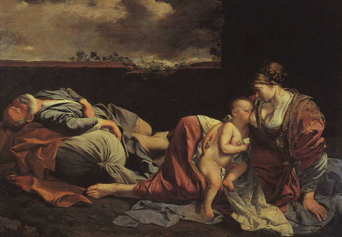 GENTILESCHI, Orazio Rest on the Flight into Egypt sdg